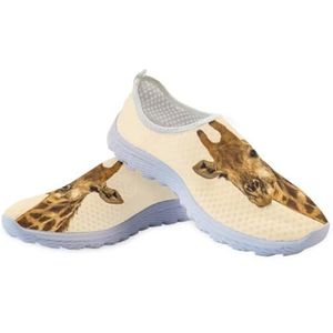 Binienty Gedrukt Lichtgewicht Indoor Outdoor Water Schoenen Voor Mannen Vrouwen Air Mesh Casual Aqua Schoenen Barefoot Slip-On Schoenen, Giraffe, 37 EU