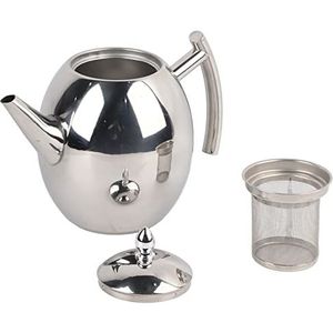 Roestvrijstalen theepot, losse theeblad koffiepot waterkoker met verwijderbare infuser filter voor thuis keuken restaurant kantoor (1500ml)