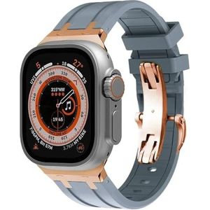 INSTR Rubberen Band Voor Apple Horloge Ultra 2 49mm Serie 9 8 7 45mm Zachte Sport Band Voor iWatch 6 5 4 SE 44mm 42mm Siliconen Armband(Color:Gray rosegold,Size:For 38mm 40mm 41mm)