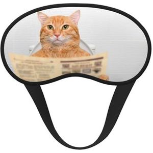 FZGGWYHL Lezen Krant Kitten Gedrukt Verduisterend Slaap Masker Aid Oogmasker Reizen Slaap Oogmasker