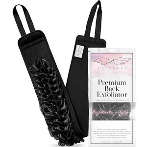 Seraphic Skincare Premium Exfoliating Back Scrubber - Double-Sided Back Exfoliator for Shower, Bath Scrubber with Strap Handle - Deep Clean Body Washing, Back Acne Prevention