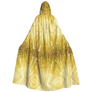 DEXNEL Gouden Bling 59 inch Hooded Cape Unisex Halloween Mantel Voor Duivel Heks Tovenaar Halloween Cosplay, Aankleden