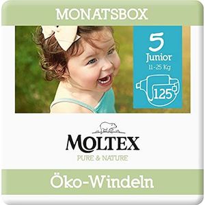 Moltex Pure & Nature Eco luiers maat 5 Junior (13-18 kg) maandbox - 125 biologische luiers