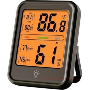 Digitale LCD Indoor Handige Temperatuursensor Vochtigheidsmeter Thermometer Hygrometermeter Nauwkeurige Monitor(M42-Black)