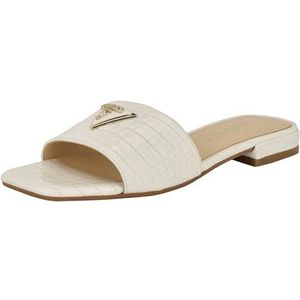 GUESS Tamsea platte sandaal voor dames, Witte Croco 140, 39 EU