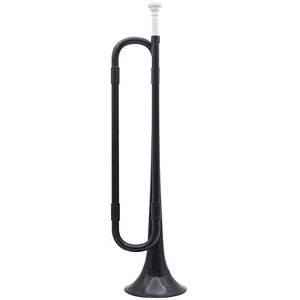 Koperen studententrompet B Platte Bugel Cavalerie Trompet Plastic Met Mondstuk Voor Band School Student (Color : Black)