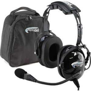 WINCASE Rugged Air RA200 Black General Aviation Pilot Headset by Rugged Air