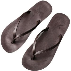 Doucheslipper, Unisex zomerslippers - Lichtgewicht strandsandalen for mannen en vrouwen(Darkbrown,45 EU)