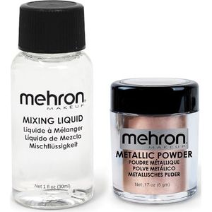 Mehron Metallic Powder - Rose en Mixing Liquid