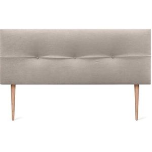 DHOME Hoofdbord van kunstleer of Aqualine Pro-stof, gestoffeerd, luxe bed, beige, stof, 160 x 105 cm, met poten (150/160 cm bedden)