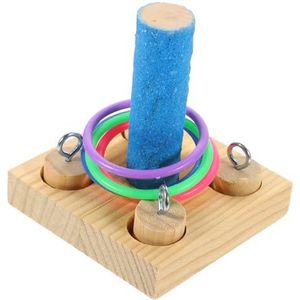 minkissy 3 Sets Papegaai Educatief Speelgoed Houten Papegaai Speelgoed Houten Speelgoed Parkiet Vogel Trein Supply Kleurrijke Vogel Training Speelgoed Vogel Ring Speelgoed Puzzel Chew Speelgoed Rvs