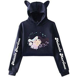 nuannuan Melanie Martinez Bunny Ears Cropped Hoodie en Velvet Warm Pullover Sweatshirt Jongens / Meisjes Street Sportpak Unisex Harajuku Casual Wear XXS-XXL, blauw, M