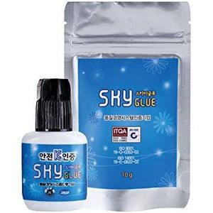 SKY GLUE Originele wimperlijm voor wimperverlenging, RA extension (5 ml, kleur: zwart) supersnelle lijm, droogtijd: 0,5 seconden, 6-7 weken hechtkracht, zeer resistent