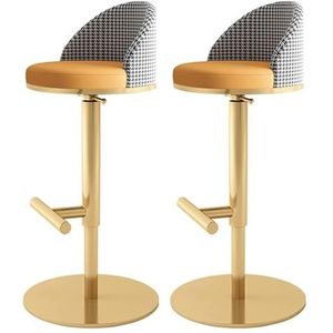 Bar Set van 2 barkrukken, kunstleren stoel, barkrukken met metalen poten, ergonomische 360° draaibare en verstelbare stoelen Krukken (Size : A)
