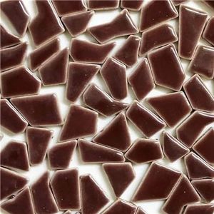 Mozaïek tegels 4,3 oz/122g veelhoek porselein mozaïek tegels doe-het-zelf ambachtelijke keramische tegel mozaïek maken materialen 1-4 cm lengte, 1 ~ 4 g/stuk, 3,5 mm dikte 58 (kleur: diepbruin, maat: