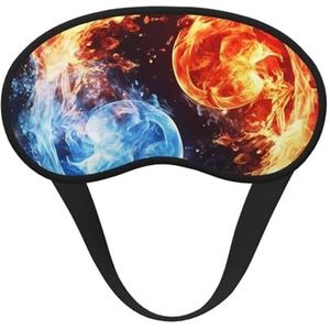 Water- en vuurslaapmasker, zacht, comfortabel oogmasker met verstelbare riem, verduisterend, oogslaapschaduwhoes voor vrouwen, meisjes, mannen, reizen, yoga, dutje in ploegendienst