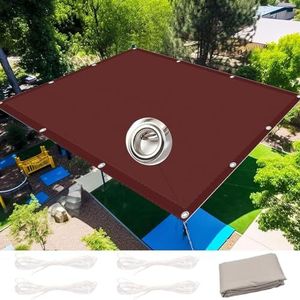 Schaduwdoek Waterdicht 1.7 x 1.7 m Uv-Bescherming, Zonwering Schaduwdoek Rechthoek, Zonnedoek met Spantouwen Doorvoertules Voor Tuin, Camping, Terras, Rode Wijn