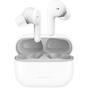 Amazfit Powerbuds Pro Sport Hoofdtelefoon, Bluetooth draadloze oordopjes met actieve ruisonderdrukking, hartslagbewaking, fitnesstracking, 4 modi, 6 microfoons, 30 uur speeltijd, wit, normaal