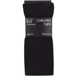 I2I Multibuy-katoenen panty voor meisjes, 3 paar, effen, Zwart - 3 paar, 5-6 Years