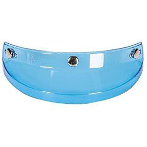 Motorhelm vizier lens, Helmvizier, motorfiets 3-knops vizier Universele motorfiets 3-knops vizier Opklapbaar en neerklapbaar open gezichtshelm Windscherm Rood (rood)(Light Blue)