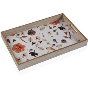 Versa Dienblad bloemen hout MDF 30 x 5 x 45 cm