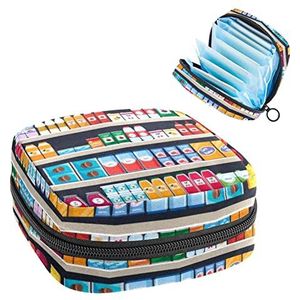 Opbergtas voor maandverband Pads, Menstruatie Cup Pouch, Periode Bag Organizer voor vrouwelijke Pads Tampons, Markt Kruidenierswinkel Plank