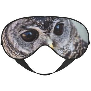 WSHFFILO Leuke Uil Gedrukt Dubbelzijdig Zacht Verduisterend Oogmasker Slaap Aid Oogmasker Reizen Oogmasker