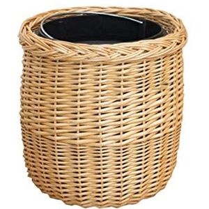 Vuilnisbakken voor binnen Home Hand-Woven Rotan Prullenbak CAN Double Bucket Creatieve Minimalistische Woonkamer Slaapkamer Retro Opslag Emmer Vuilnisbak voor binnen(Yellow)