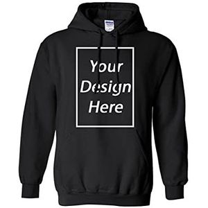 Voeg uw eigen tekst foto afbeelding en ontwerp aangepaste gepersonaliseerde sweatshirt hoodie-team sweatshirts, Zwart, 3XL