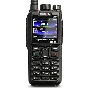 Radioddity GD-88 DMR & 7W Analoge Handheld Radio VHF/UHF Dual Band Ham Radio met GPS/APRS, Cross Band Repeater, SFR, 300.000 contacten