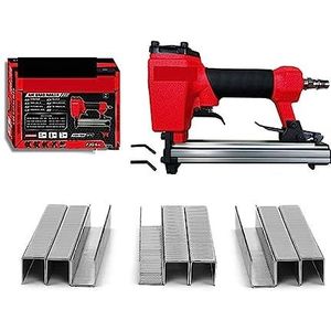 Nietmachine, Air Nail Gun Meubels Pneumatische Tacker Constructie Nietmachine Bekleding Nietpistool Gereedschap Met Nietjes voor houtbewerking, professionele en doe-het-zelfp (Color : 1013J Set(1125