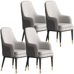 GZDZ Stoelen Gestoffeerde Eetkamerstoelen Set Van 4 Mid Century Moderne Accent Stoelen Woonkamer Gestoffeerd Leuke Bijzetstoel Elegante Tufted Terug Vanity Stoel Voor Keuken Eetkamer Slaapkamer