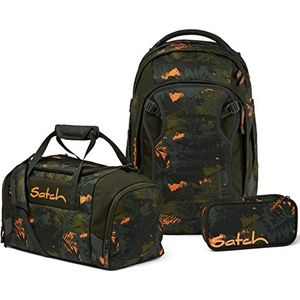 satch Match schoolrugzak set 3-dlg. incl. etui en sporttas, jurassic jungle, L