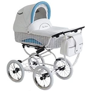 Fantasia Retro kinderwagen met handgemaakte wilgenen-babykuip White Ocean BW-3 3-in-1 met babyzitje