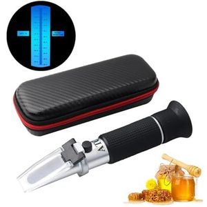 Draagbare 10-30% water honing Brix refractometer for suikerconcentratie ATC vochtmeter bijenhouderij tester(Leather case)