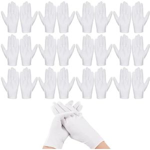 Aililong 11 paar witte katoenen handschoenen - zachte, ademende stoffen voor droge handen, atopische dermatitis en vochtinbrengende crème herbruikbare mannen vrouwen