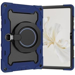 Tablet PC-hoes Kinderhoesje Compatible with Huawei Honor Pad 9 12,1 inch, 360° draaibaar handvat, standcase, drie-in-één, onbreekbaar omhulsel, valbestendig, schouderband Bescherming(DARK BLUE)