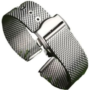 LUGEMA 20 Mm Titanium Stalen Gevlochten Horlogeband Vervanging Compatibel Met Omega 007 Seamaster Horlogeband Implementatie Gesp