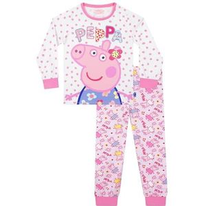 Peppa Pig Pyjamas | 100% Katoenen Meisjes Pyjama Sets | Pyjamas voor Kinderen met Lange Mouwen Roze 104
