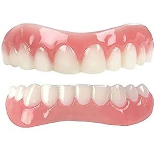 Siliconen Kunstgebit - Instant Fineer - Boven- en Onderprothese - Cosmetische Natuurlijke Schaduw - Comfortabele Uitneembare Gebitsprothese