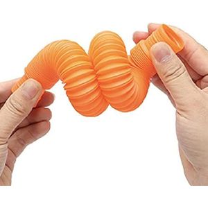 Fidget Pop Tube/Pop Pipe | Kreukelbuis/Kartelbuis | Wacky Tube | Anti Stress Fidget Toy | Bekend Van TikTok (Oranje)