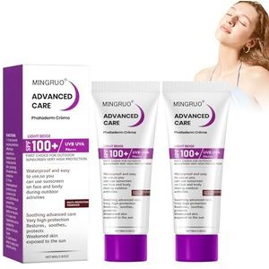 MingRuo 2 stuks Zonnecrème, kalmerende crème voor gezicht en lichaam, anti-oudering en vochtinbringer, UV-bescherming, zonneblokker voor outdoor sport