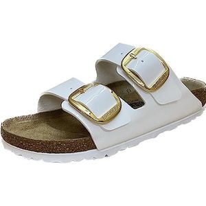 BIRKENSTOCK Arizona Big Buckle Patent Damessandalen met witte lak, wit, Patent White, 39 EU Smal