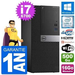 Dell PC Tour OptiPlex 3040 i7-6700 RAM 16 GB harde schijf 500 GB HDMI Windows 10 WiFi