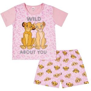 Disney Lion King meisjespyjama, Simba Pjs-set, officiële Lion King merchandise, roze, 7-8 jaar