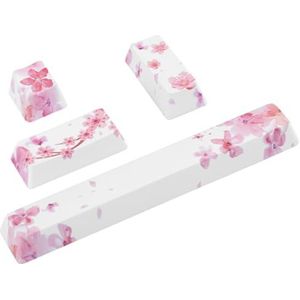 DIY patroon keycaps PBT vijf zijden met kleurstof geplaatste subbalk voor vervanging DIY mechanisch toetsenbord Keycaps Set Space Key + ESC Key + Enter Key + Numpad Enter Key Cap(Kers)