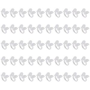 50 Stuks Nagellak Display, Polish Gel Nail Chart Ring, Bloem Vlinder Manicure Tip voor Nail Art Color Display Tool (Clear Butterfly)