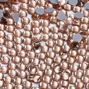 SS6-SS20 1440 stuks/zak hotfix glazen ronde strass steentjes trouwjurk decoratie kristal voor nail art diy accessoires-champagne-SS12(3-3.2mm)-1440 stuks