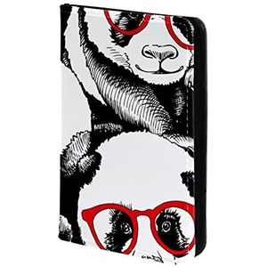 Leuke Panda met Rode Zonnebril Gepersonaliseerde Paspoorthouder Paspoort Cover Paspoort Portemonnee Reizen Essentials, Meerkleurig, 11.5x16.5cm/4.5x6.5 in