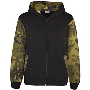 A2Z 4 Kids® Kinderen Jongens Meisjes Jassen Camouflage Afdrukken - A2Z Camo Contrast Hoodie Green 9-10